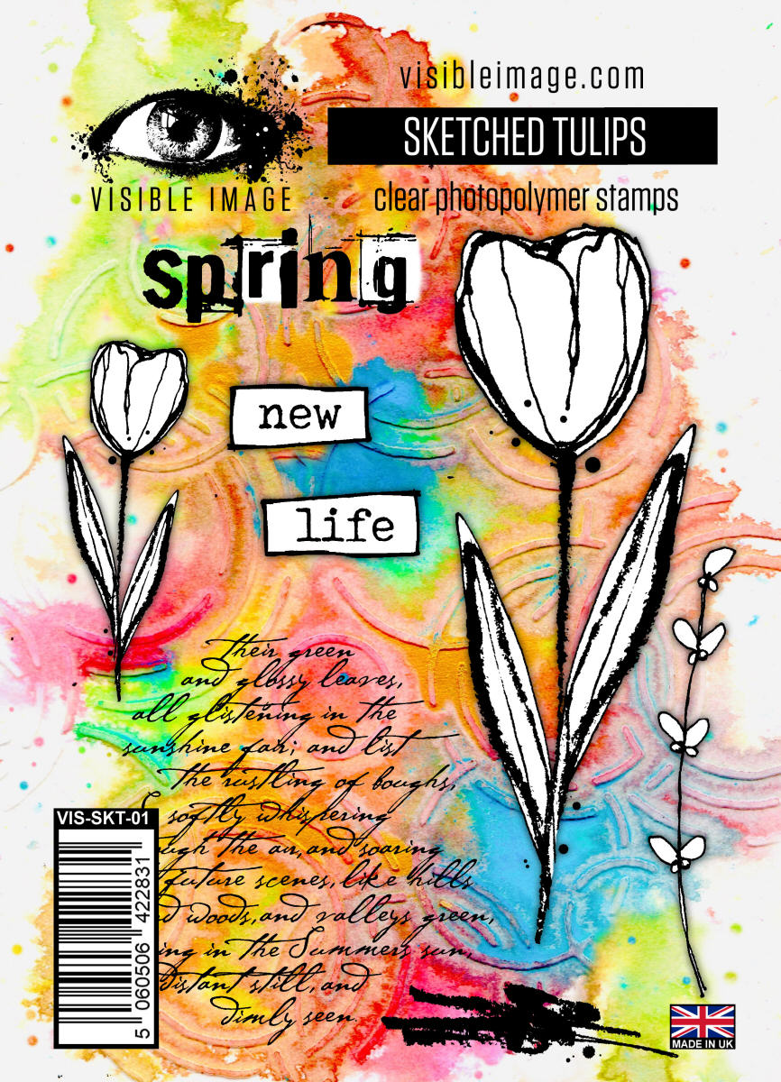 Visible Image Tulipes Esquissées - Jeu de Tampons A6