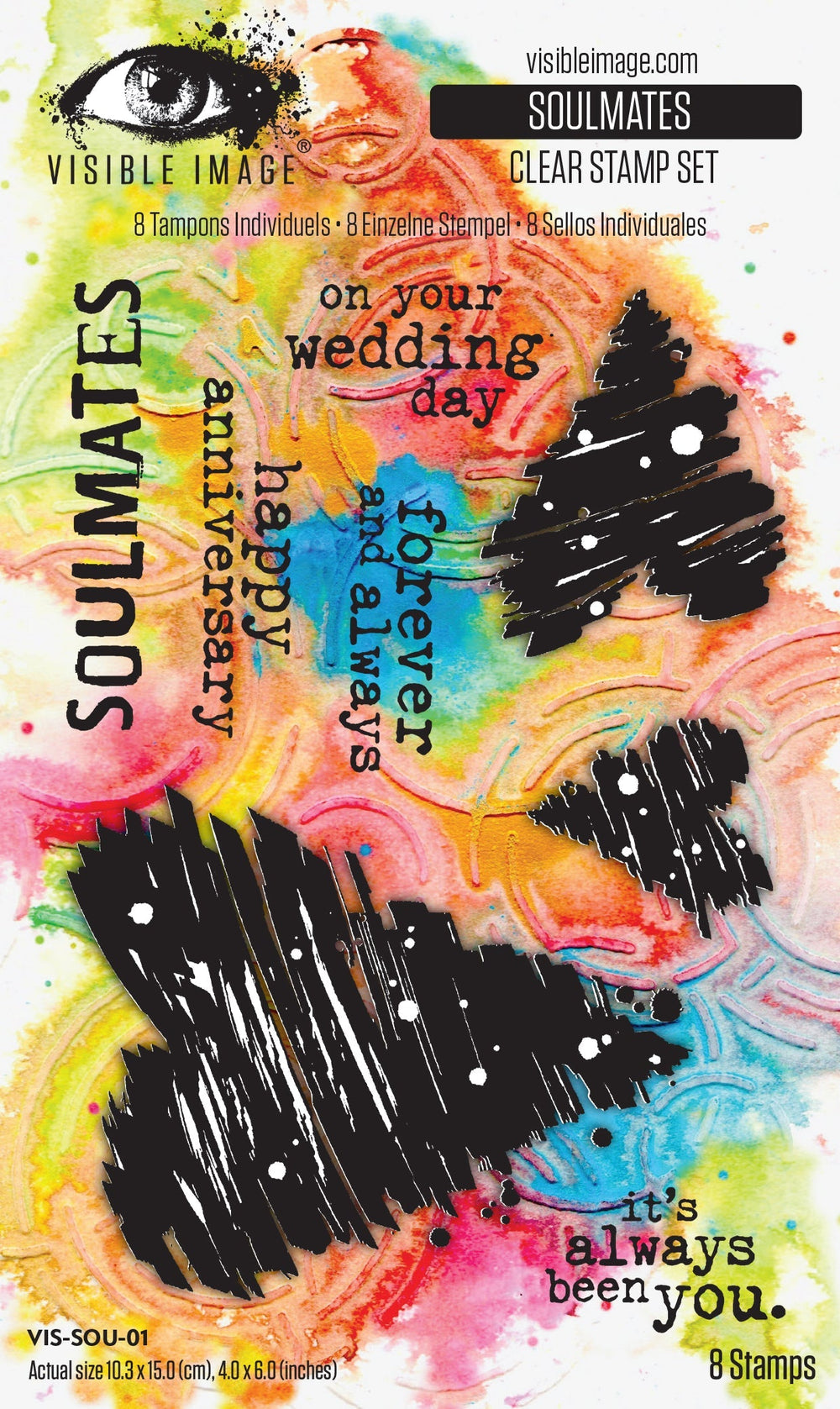 Visible Image Lot de tampons Soulmates 10,2 x 15,2 cm
