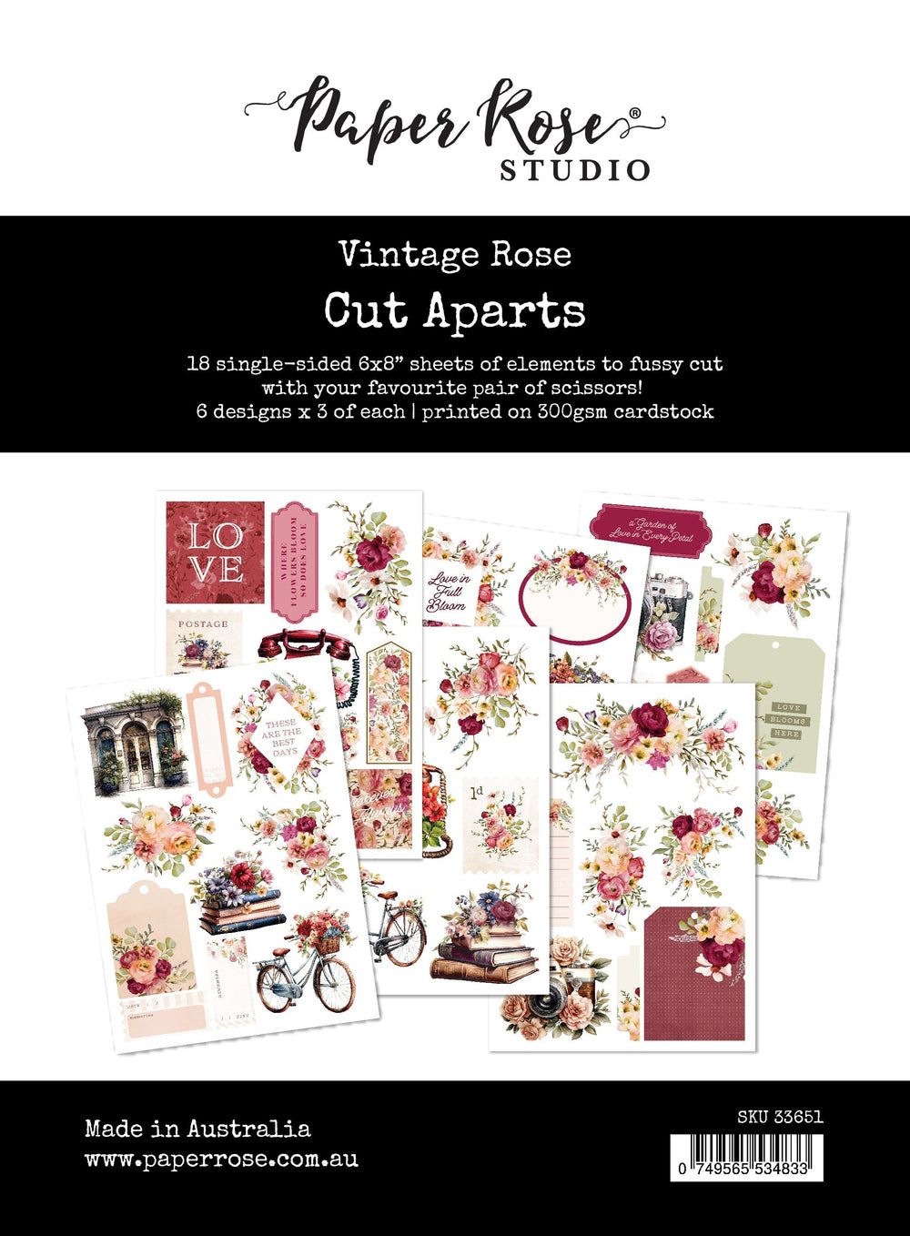 Découpes de roses vintage 33651