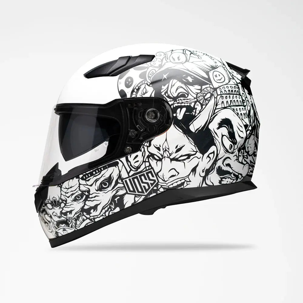 Casque de moto intégral Voss 988 Moto-1 Populace mat