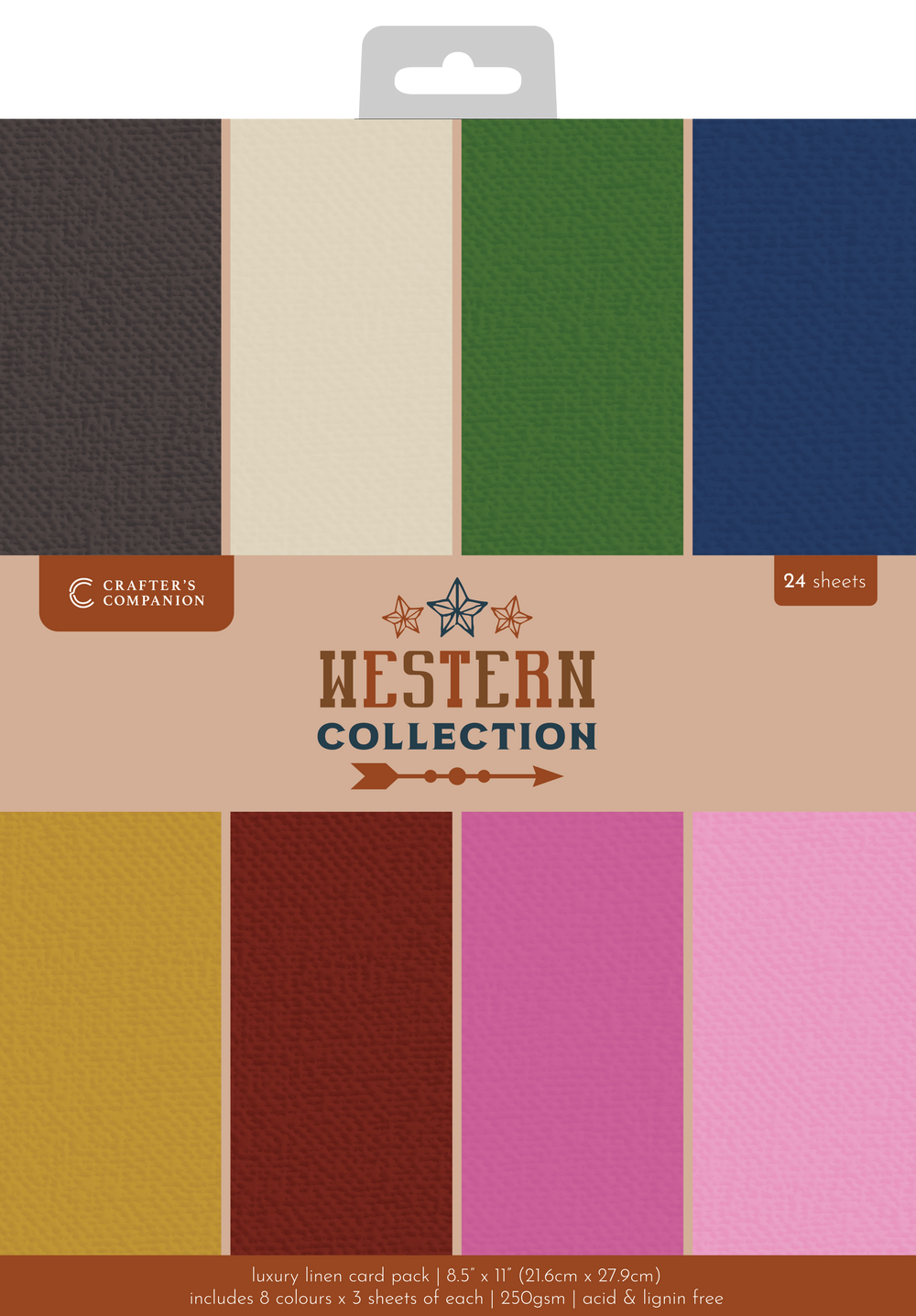 Carte de luxe en lin collection Western - 8,5"x11"