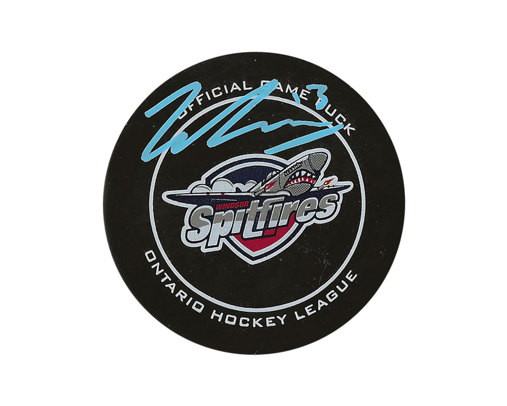 Will Cuylle Autographed Windsor Spitfires Official Game Puck