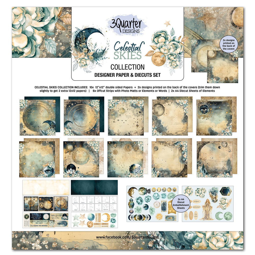 Collection de scrapbooking 3Quarter Designs Ciels Célestes 30x30 cm