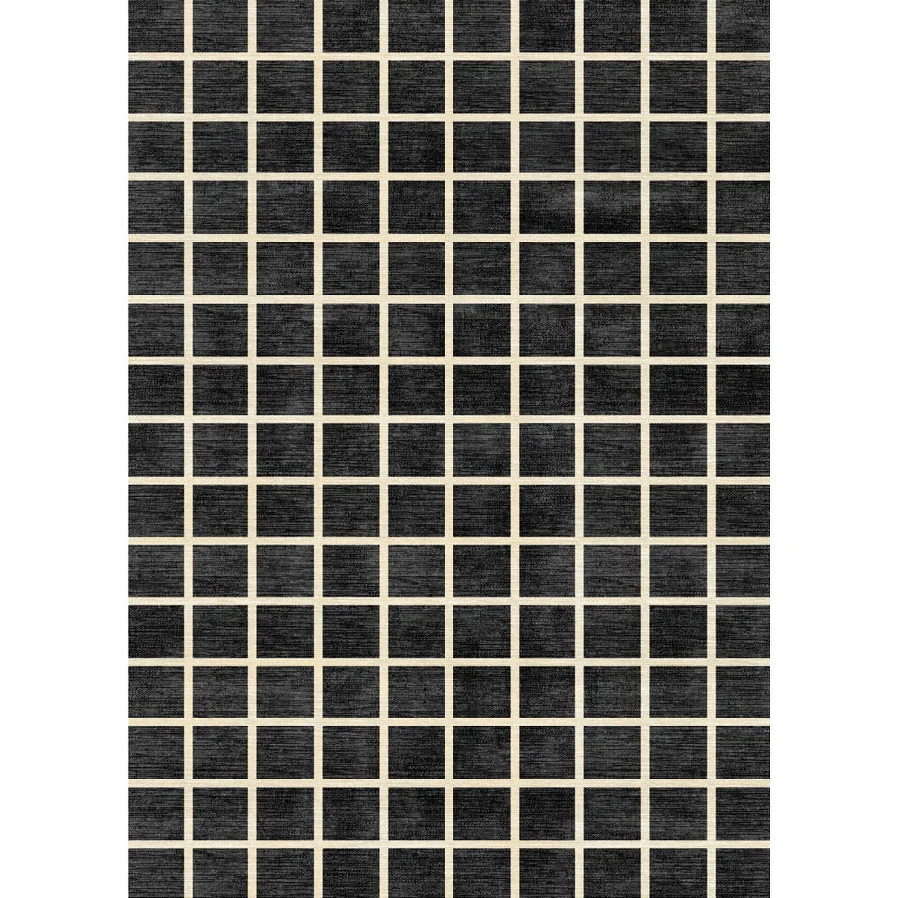 Caper Black Natural Checkered Rug