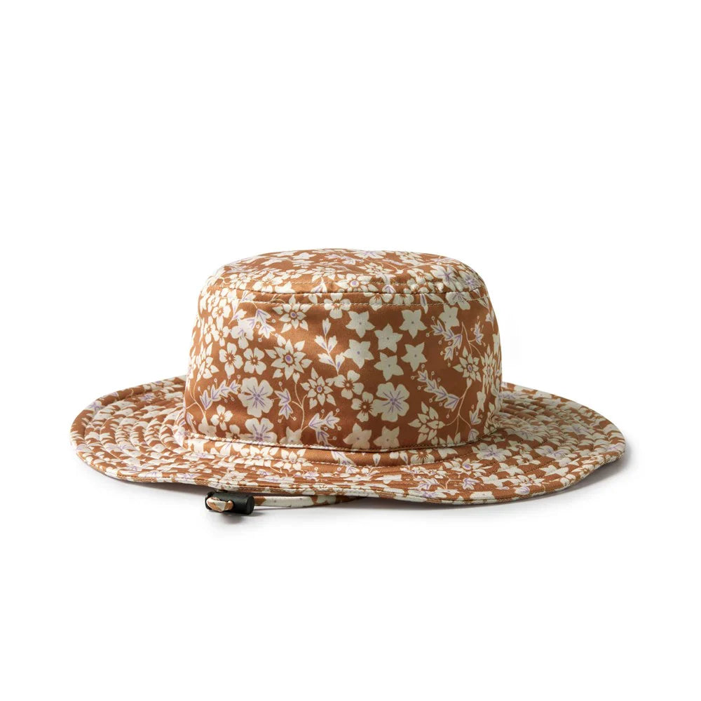Chapeau de soleil de bain motif floral noisette | Wilson + Frenchy