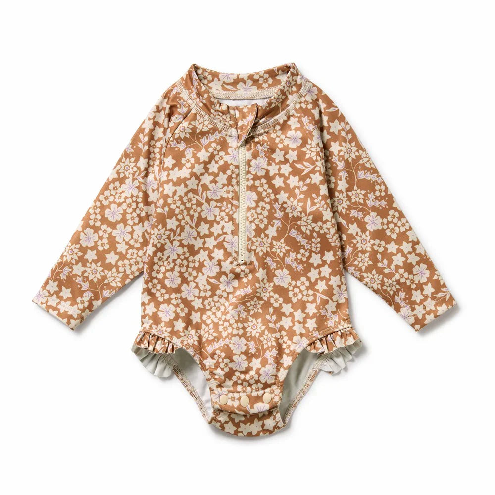 Hazel Floral Long Sleeved Swimsuit | Wilson + Frenchy