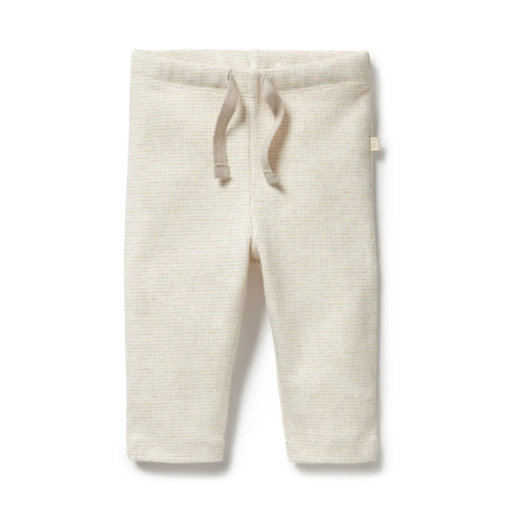 Legging côtelé à rayures bio | Flocon d'avoine | Wilson + Frenchy