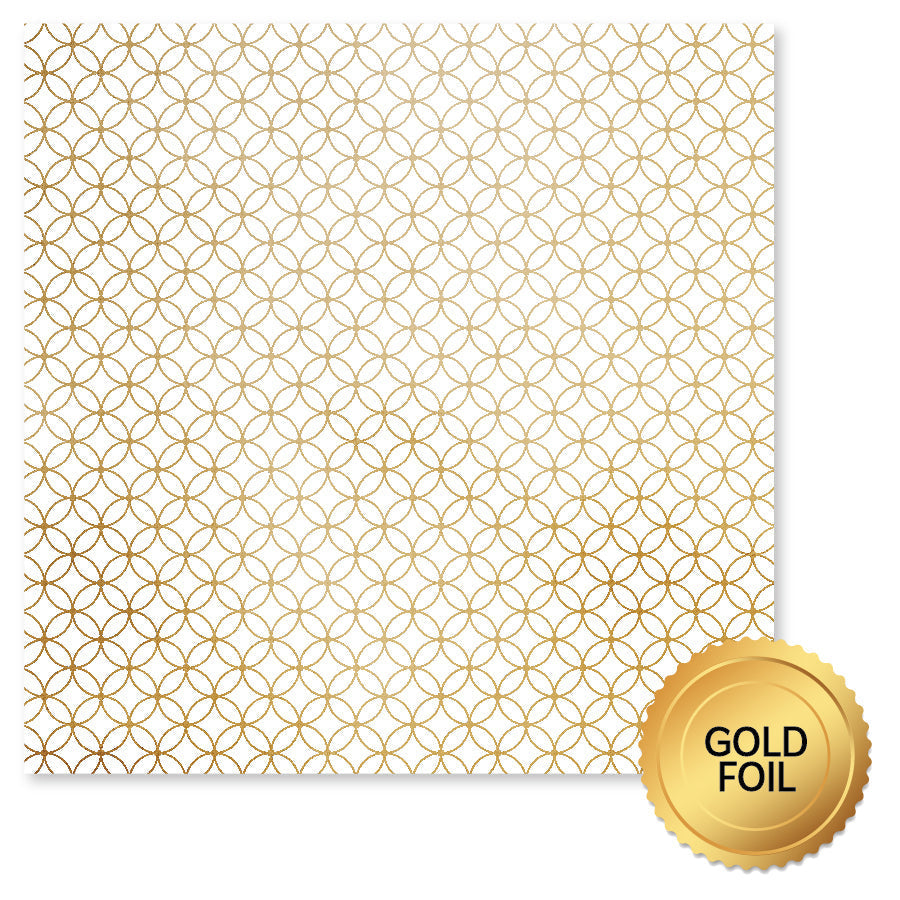 Wedding Joy Foil Gold C 12 x 12 Paper (6 pc Bulk Pack) 34518 — Ecstasy Crafts