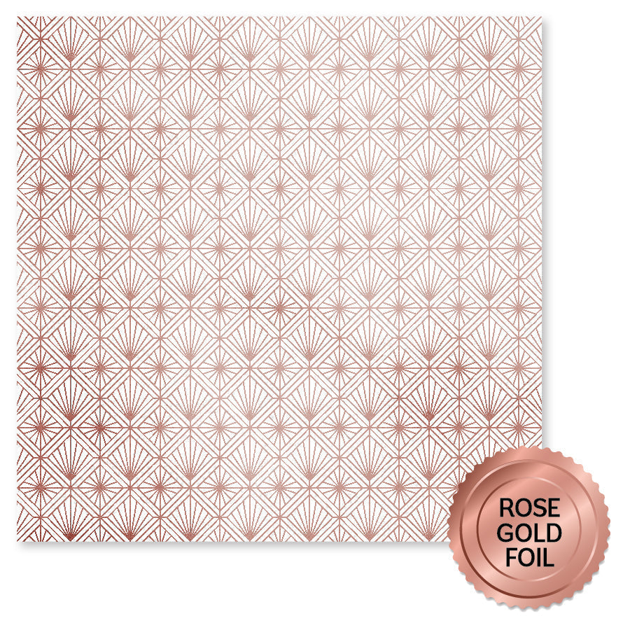 Wedding Joy Foil Rose Gold B 12 x 12 Paper (6 pc Bulk Pack) 34563 — Ecstasy Crafts