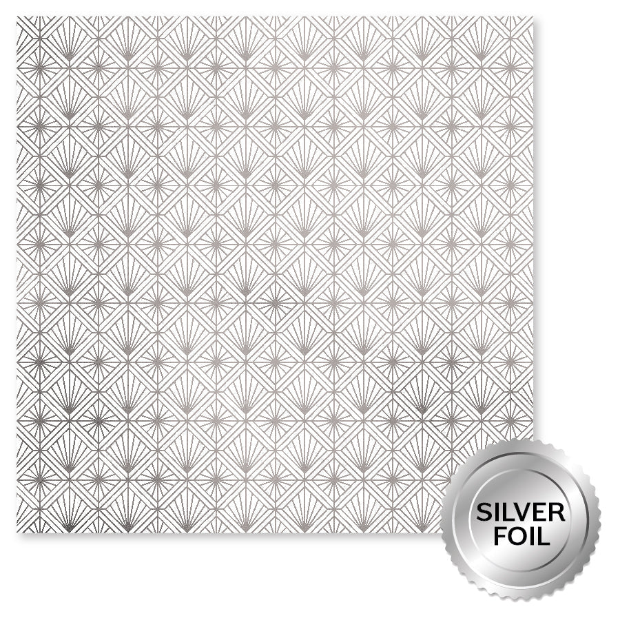 Wedding Joy Foil Silver B 12 x 12 Paper (6 pc Bulk Pack) 34539 — Ecstasy Crafts