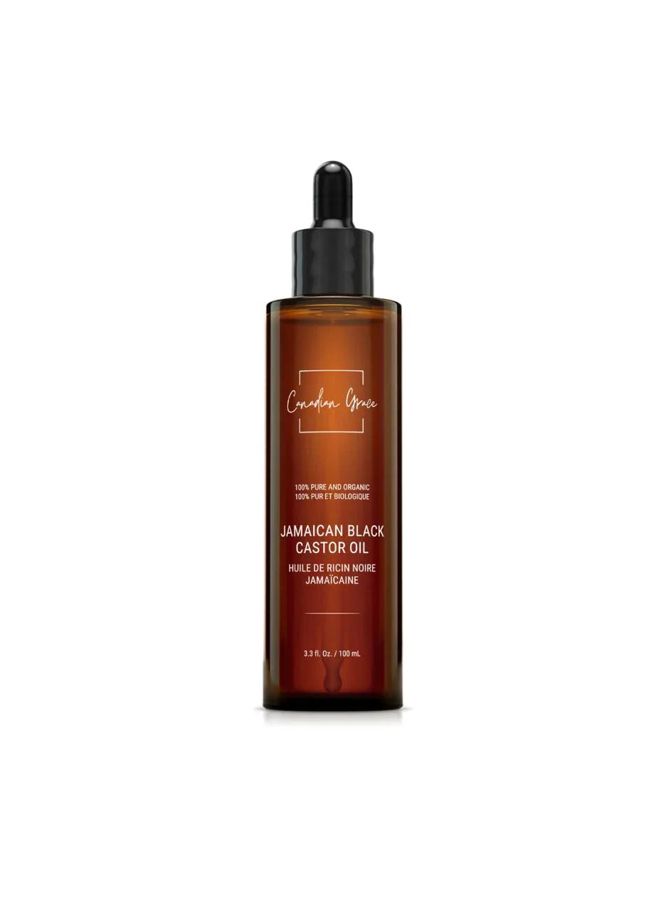 Canadian Grace 100% Organic Jamaican Black Castor Oil – For Hair Growth, Edges & Root Strength