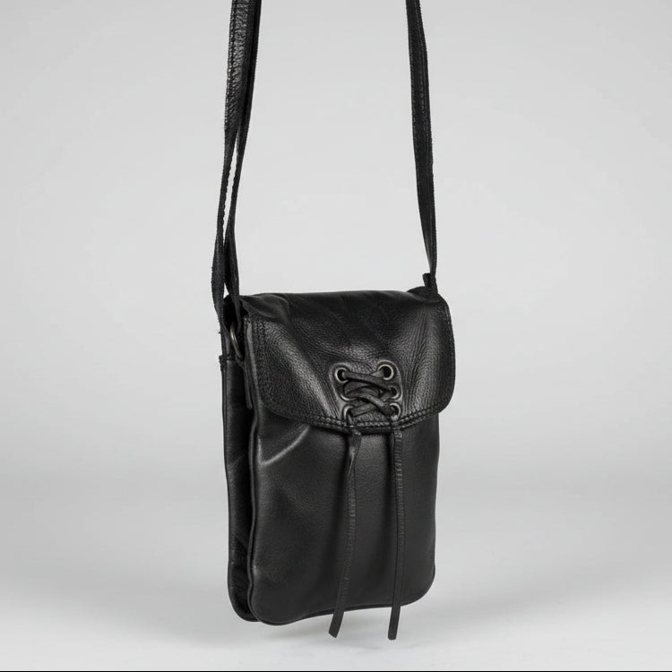 Sac de téléphone bandoulière en cuir MET