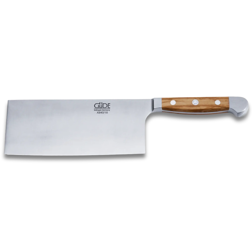 ALPHA OLIVE | Couteau de chef chinois lame 8" / Manche en bois d'olivier