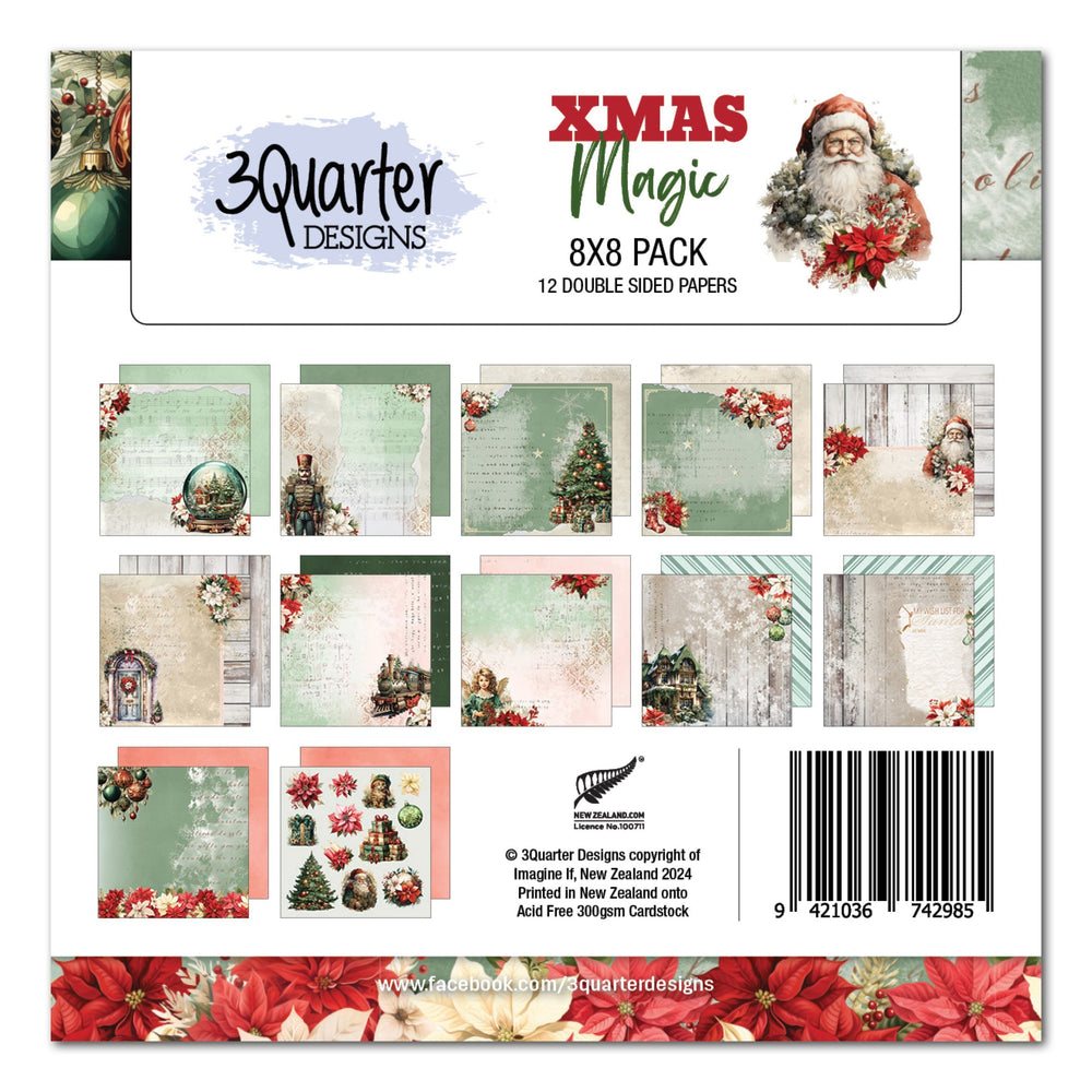 Bloc de papier 3Quarter Designs Xmas Magic 8x8