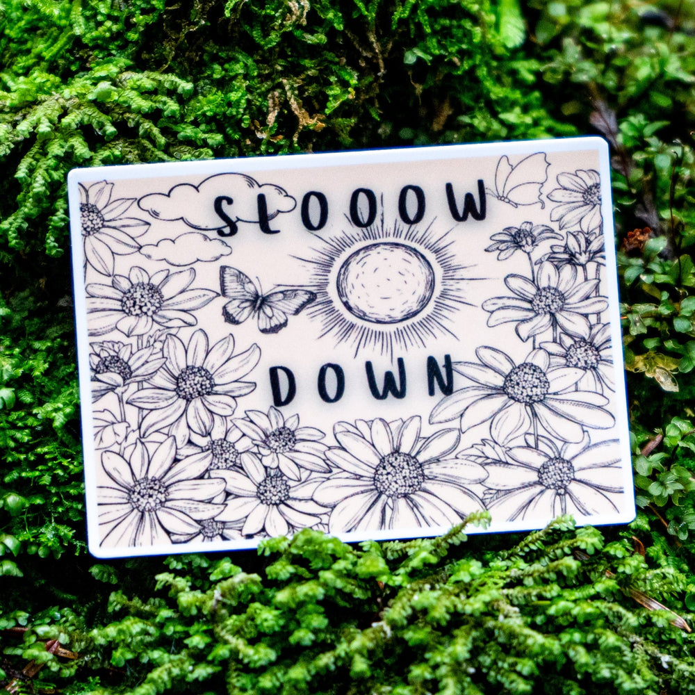 Floral Slow Down Sticker