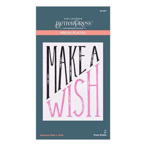 Plaque d'impression diagonale Make a Wish de la collection BetterPress