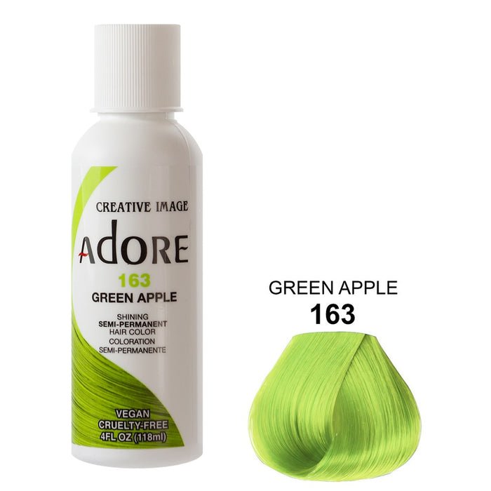 COLORATION CAPILLAIRE SEMI-PERMANENTE ADORE - 163 VERT POMME 118ML