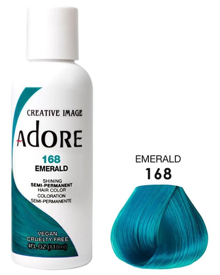 COLORATION CHEVEUX SEMI-PERMANENTE ADORE - 168 EMERAUDE 118ML