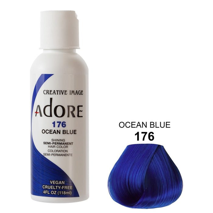 ADORE SEMI-PERMANENT HAIR COLOR - 176 OCEAN BLUE 4OZ