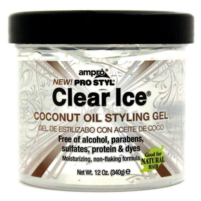 AMPRO PRO STYL GEL COIFFANT HUILE DE COCO GLACE CLAIRE 12OZ