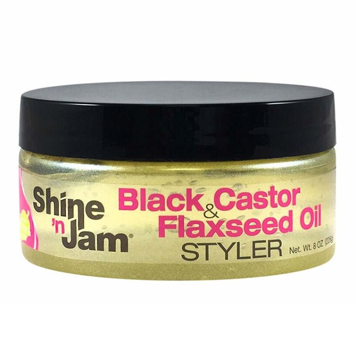 AMPRO SHINE 'N JAM BLACK CASTOR AND FLAXSEED OIL 8OZ