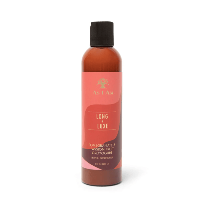 AS I AM LONG AND LUXE POMEGRANATE & PASSION FRUIT GROYOGURT APRÈS-SHAMPOING SANS RINÇAGE 8oz