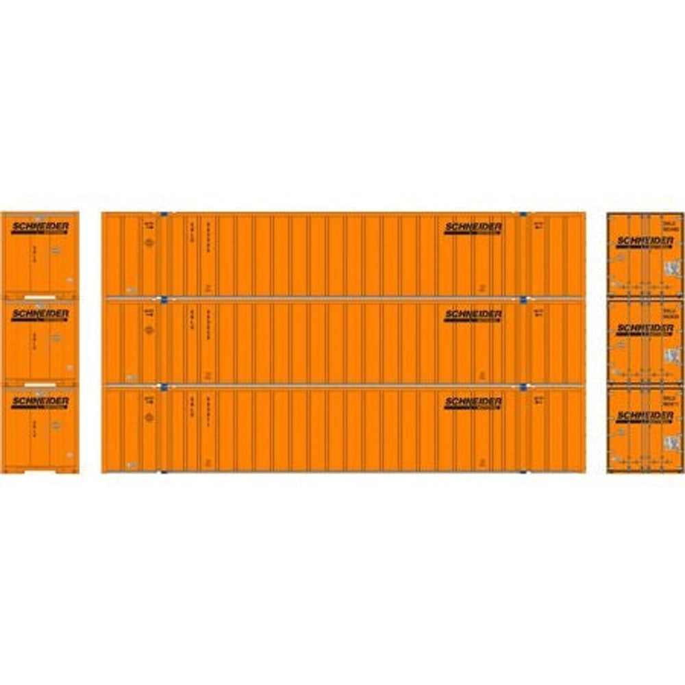 Athearn Ready To Roll ATH72780 Contenants Stoughton 53' Schnieder 3-pack NIB RTR