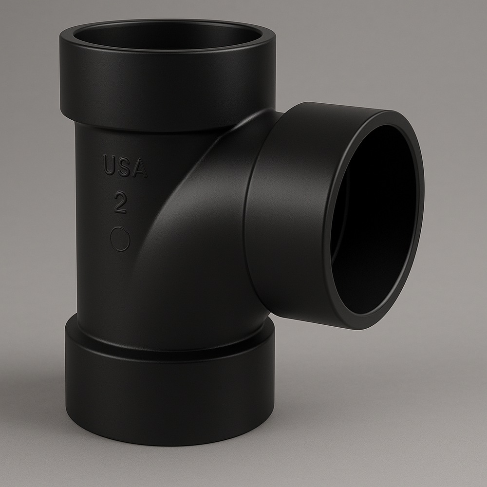 LESSO ABS Sanitary Tee — Hub × Hub × Hub DWV, cUPC Certified