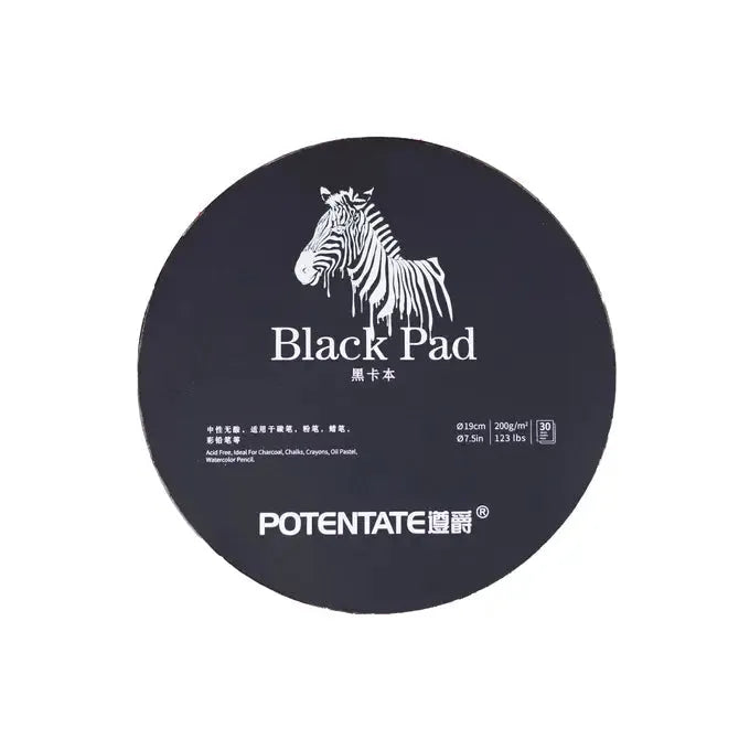 Bloc de papier noir circulaire Potentate