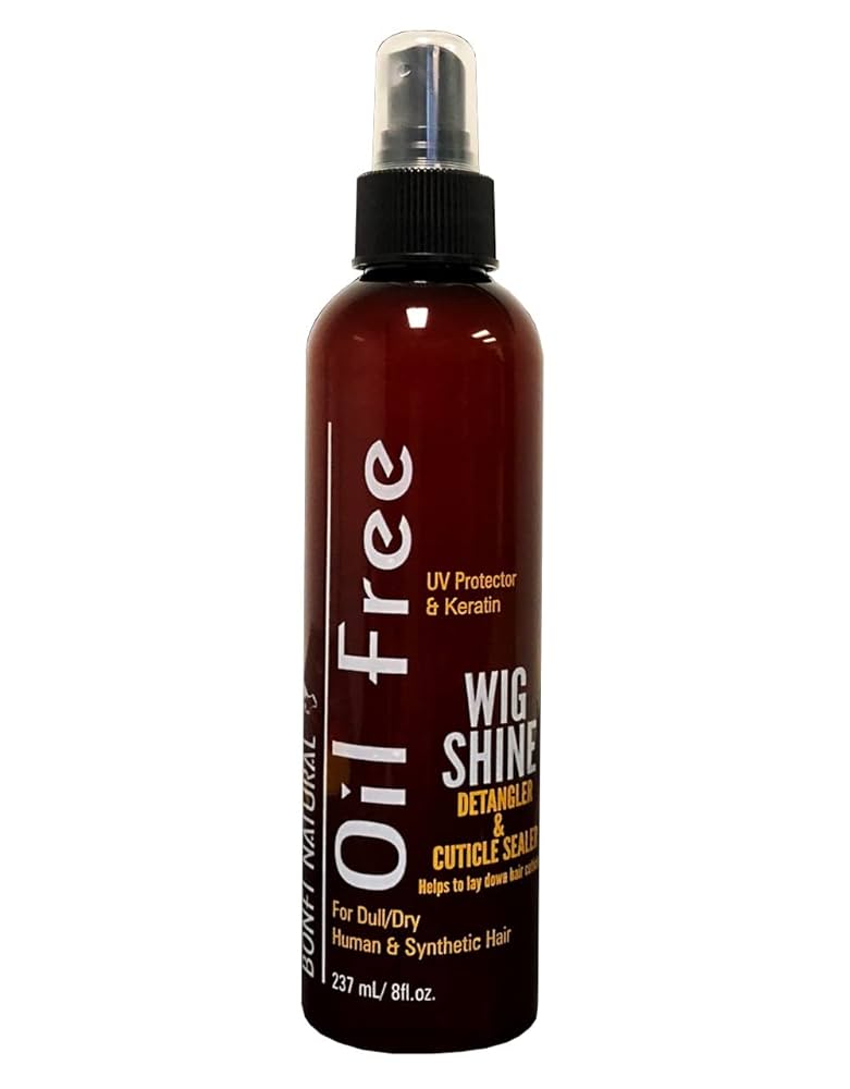 BONFI NATURAL OIL FREE WIG SHINE DETANGLER & CUTICLE SEALER 8OZ