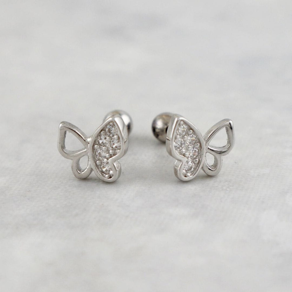 Sparkling Butterfly Sterling Silver Earrings