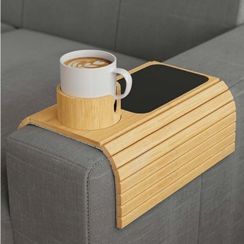 Plateau de Canapé en Bambou Minimaliste Moderne