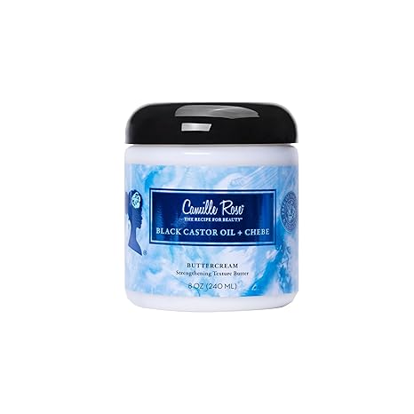 CAMILLE ROSE Huile de Ricin Noire + Beurre Fortifiant Chebe pour Cheveux Texturisés 8 OZ