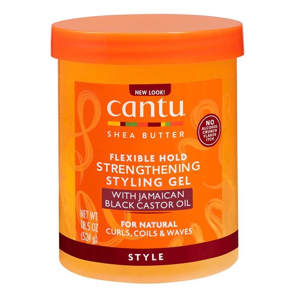 Gel coiffant fortifiant CANTU à l'huile de ricin noire de Jamaïque 524 g