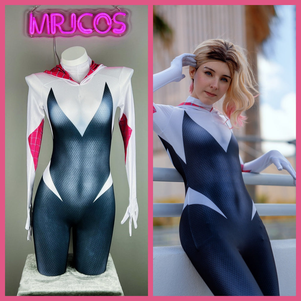 Combinaison Complète Super-Héroïne Spider Gwen Cosplay pour l'Halloween