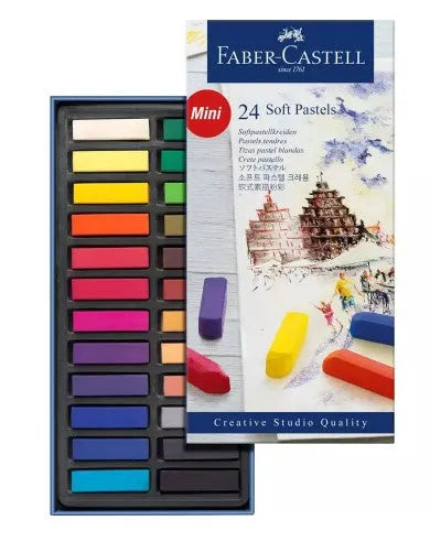 Faber-Castell - Mini pastels secs Creative Studio, boîte de 24