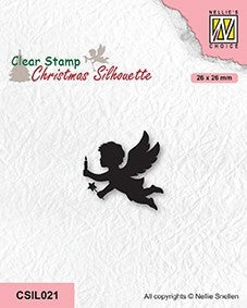 Nellie's Choice Tampon transparent Silhouette de Noël - Ange avec bougie