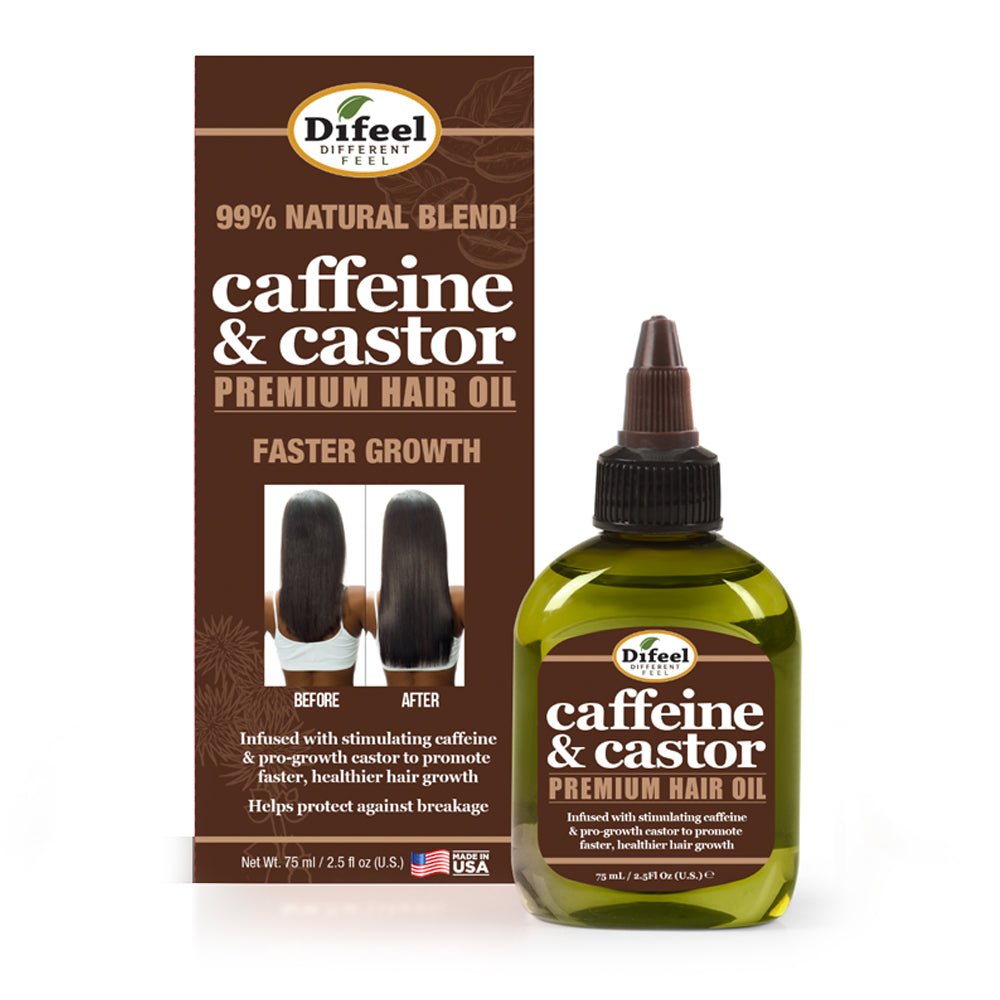 DIFEEL Huile capillaire premium caféine et ricin pour une pousse plus rapide 75 ml.