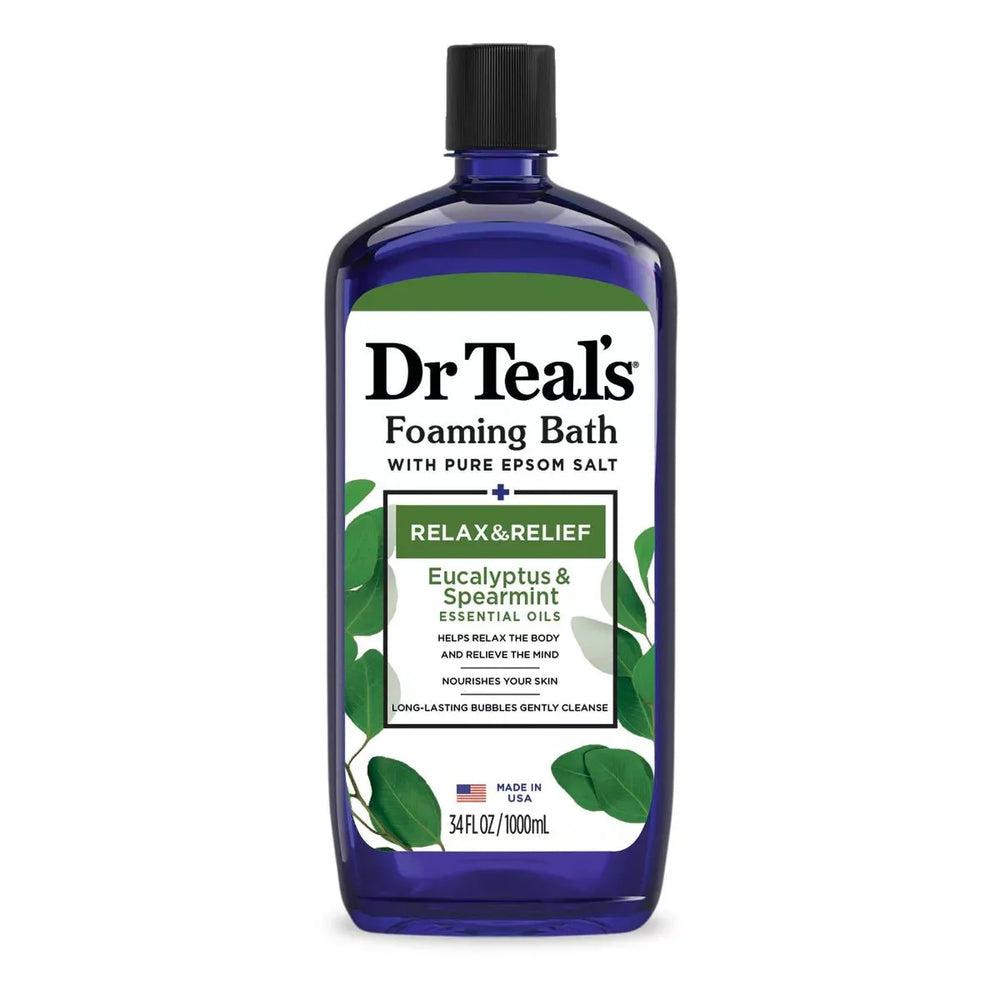 DR TEAL'S FOAMING BATH W/ PURE EPSOM SALT RELAX & RELIEF - EUCALYPTUS & SPEARMINT 34OZ