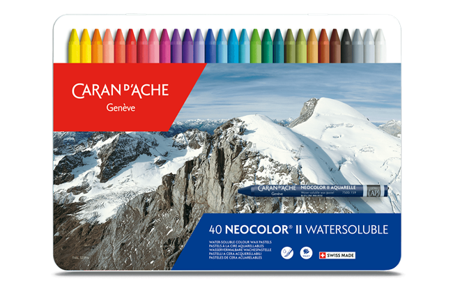 Caran d'Ache - Classic Neocolor II Water Soluble Wax Crayon - Tin Box Sets