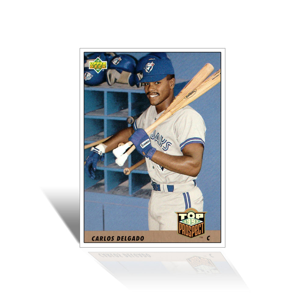 CARTE DE RECRUE CARLOS DELGADO 1993 UPPER DECK – CARTE DE BASEBALL DE COLLECTION DES BLUE JAYS DE TORONTO (3,5" X 2,5")