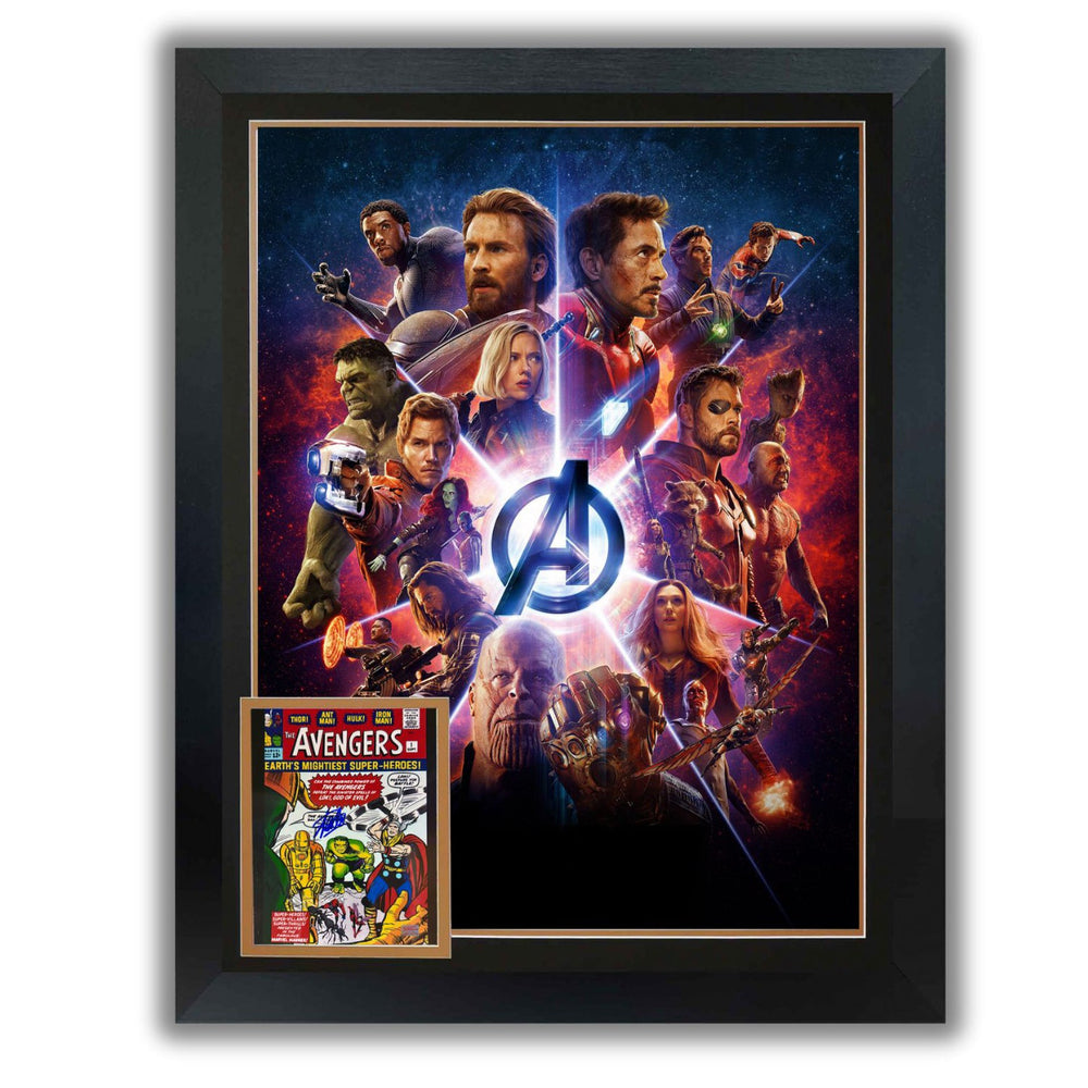 POSTER DE COLLECTION MARVEL - STAN LEE A SIGNÉ AVENGERS #1 ENCADRÉ – AFFICHAGE ART POSTER DE BANDE DESSINÉE VINTAGE (38,5" X 28")