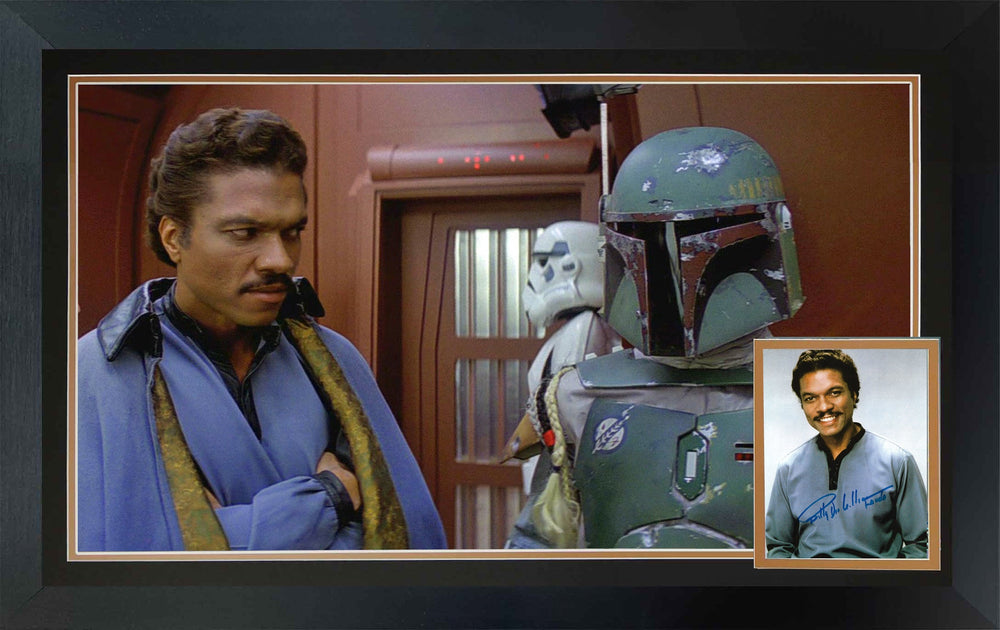 OBJET DE COLLECTION STAR WARS SIGNÉ PAR BILLY DEE WILLIAMS – PHOTO ENCADRÉE DE LANDO CALRISSIAN ET BOBA FETT DANS L'EMPIRE CONTRE-ATTAQUE (38.5" X 28")