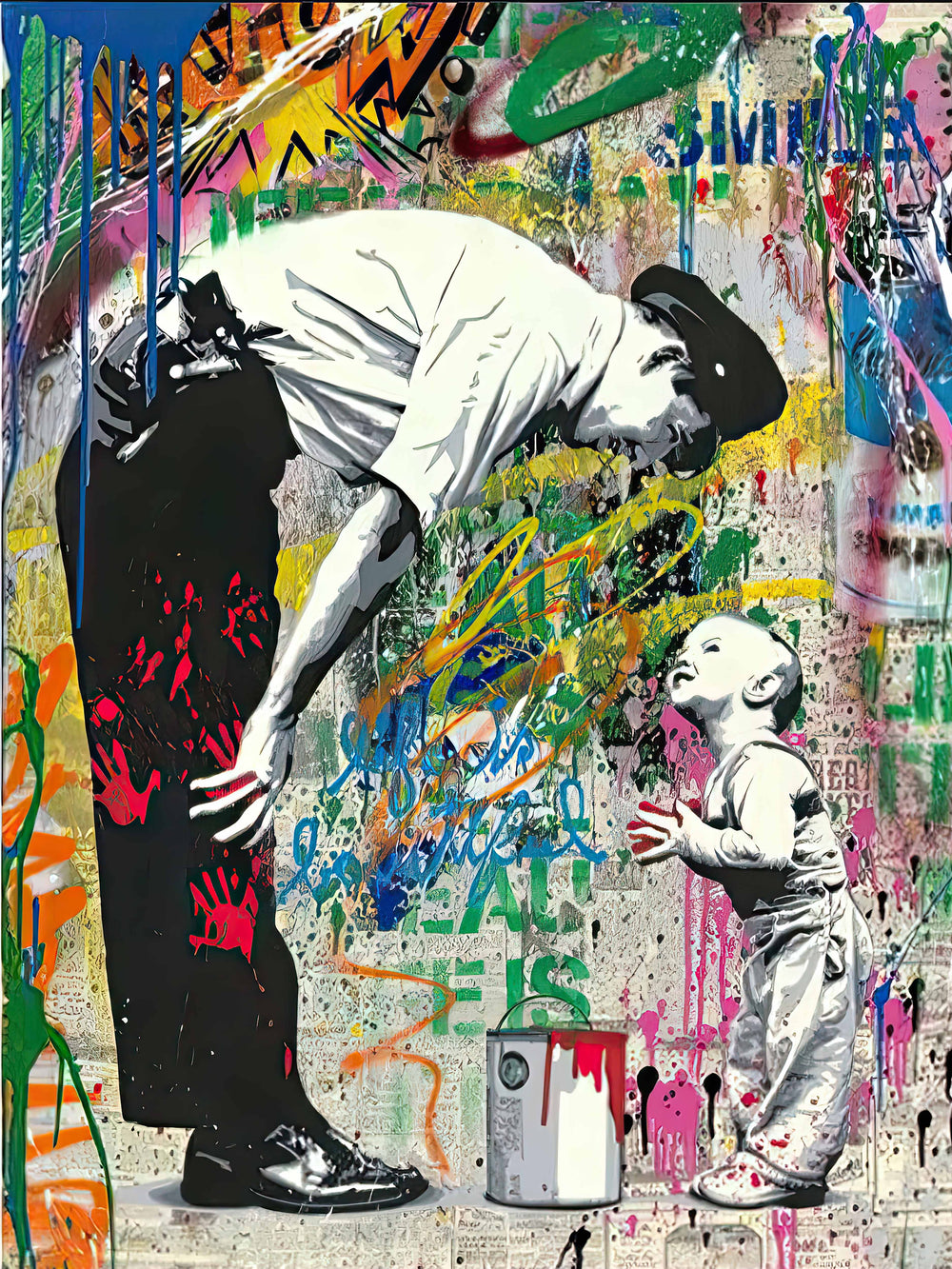 BANKSY POURRIEZ-VOUS ÊTRE BANKSY ? – TOILE MURALE STREET ART (85 CM X 60 CM) DÉCORATION POP CULTURE URBAINE