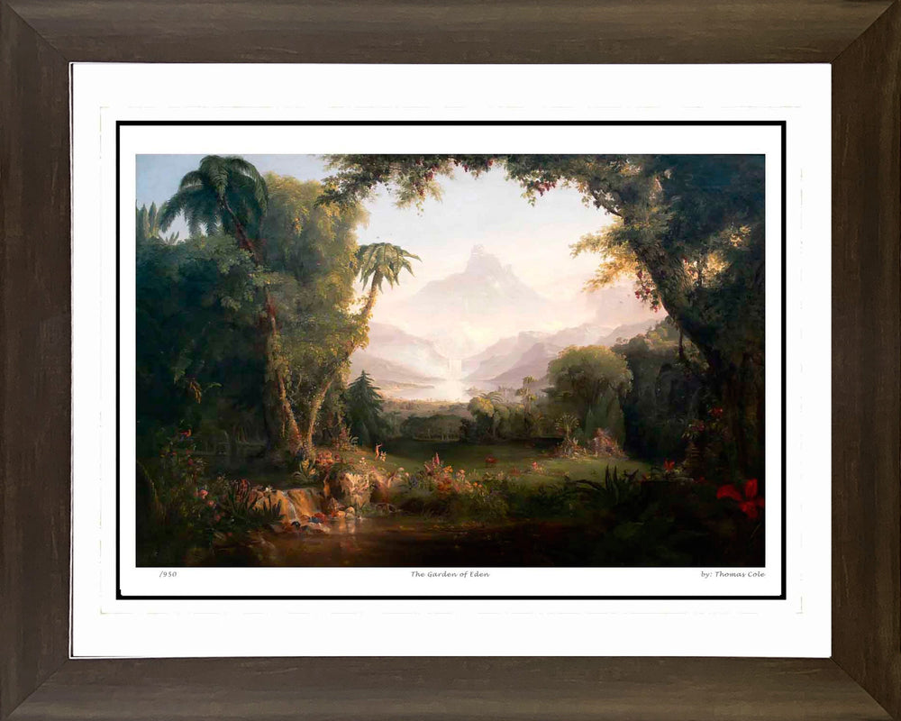THOMAS COLE « LE JARDIN D'ÉDEN » — IMPRESSION D'ART ENCADRÉE DE L'ÉCOLE DE HUDSON RIVER (76 CM X 61 CM)