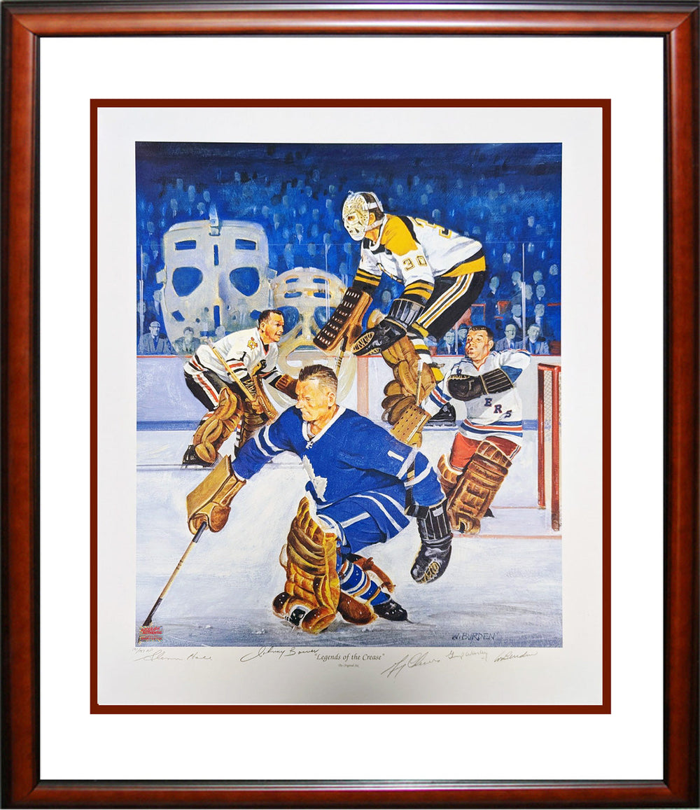 LITHOGRAPHIE ENCADRÉE « LEGENDS OF THE CREASE » PROOF D'ARTISTE – SIGNÉE PAR BOWER, CHEEVERS, HALL ET WORSLEY – ÉDITION LIMITÉE /197 (30" X 26")