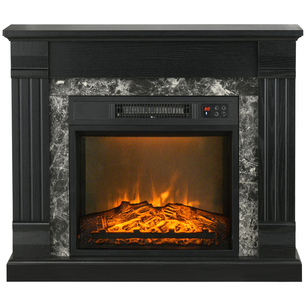 Easton Electric Mantel Wood Surround Freestanding Fireplace Heater with Overheating Protection-Black — SLOTH Nation