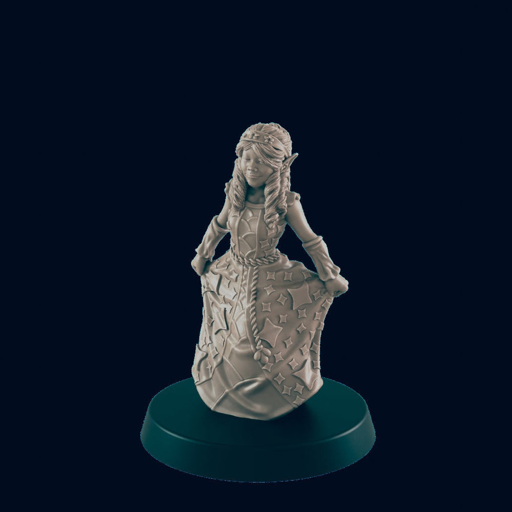 Elven Kid Princess - EC3D | DnD | Elf | Villager minis | princess | 32mm | Pathfinder | Noble | Fantasy | Wargaming | child