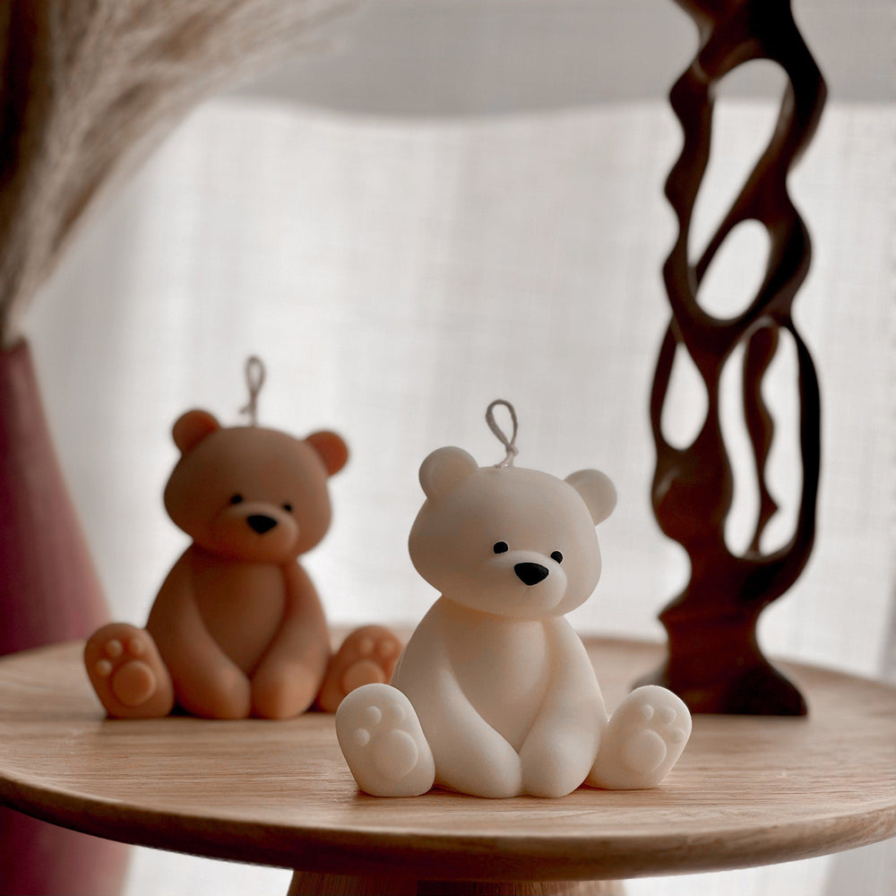 Bougie en forme d'ours en peluche | Cierge décoratif en cire de soja, Décoration de chambre d'enfant
