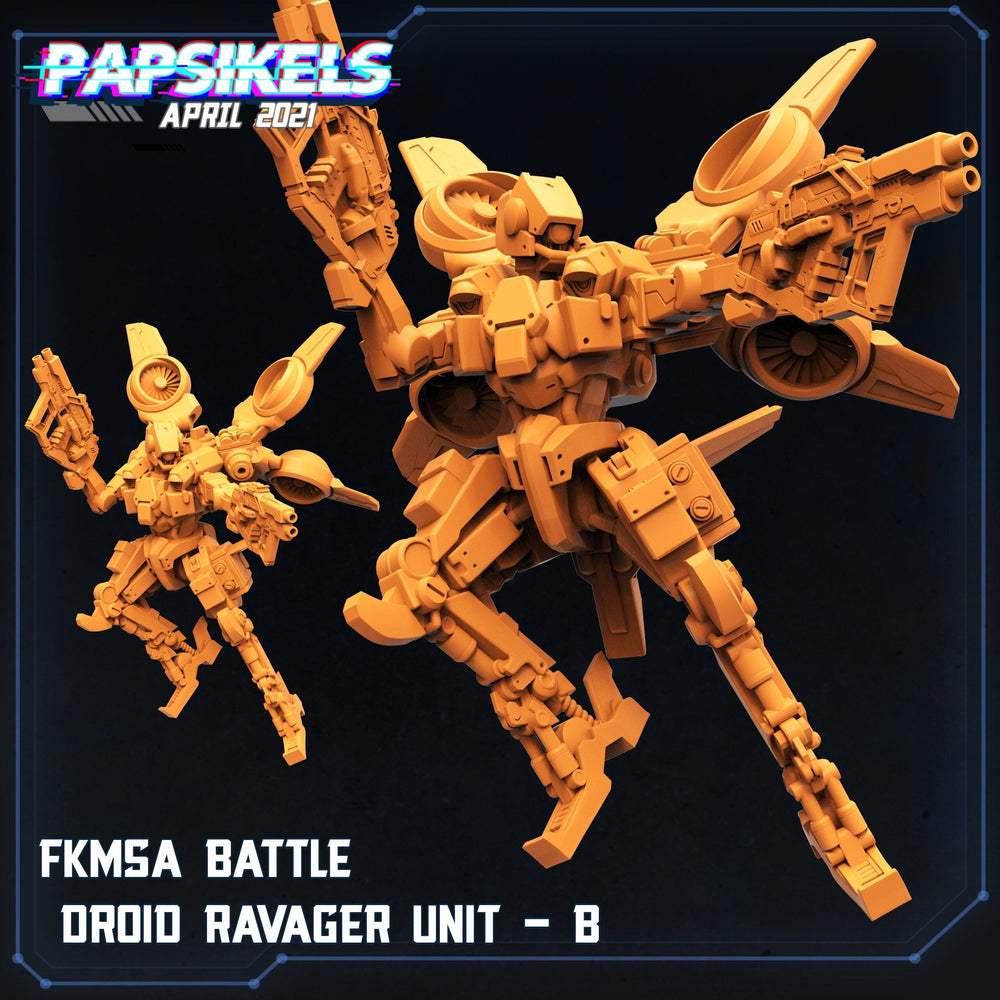 Fukimasa Battle Droid B - Papsikels | Cyberpunk | Scifi | Sci-fi | Futuristic | Ranged | 32mm | Robot | Mechanical | Wargaming | Mech